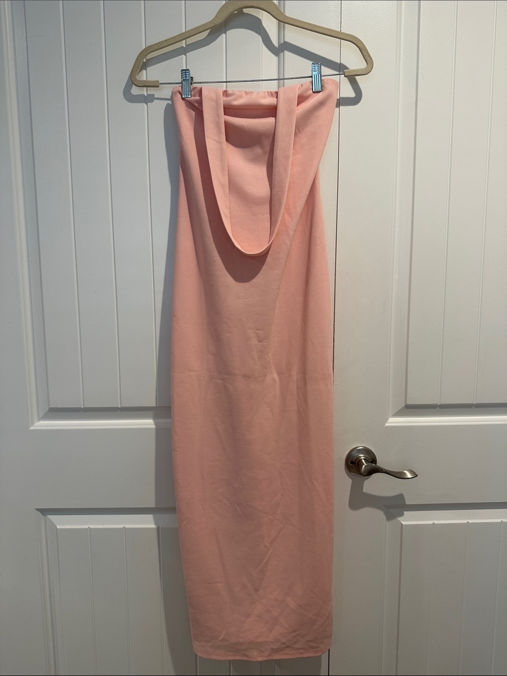 Strapless Blush Pink Midi Dress